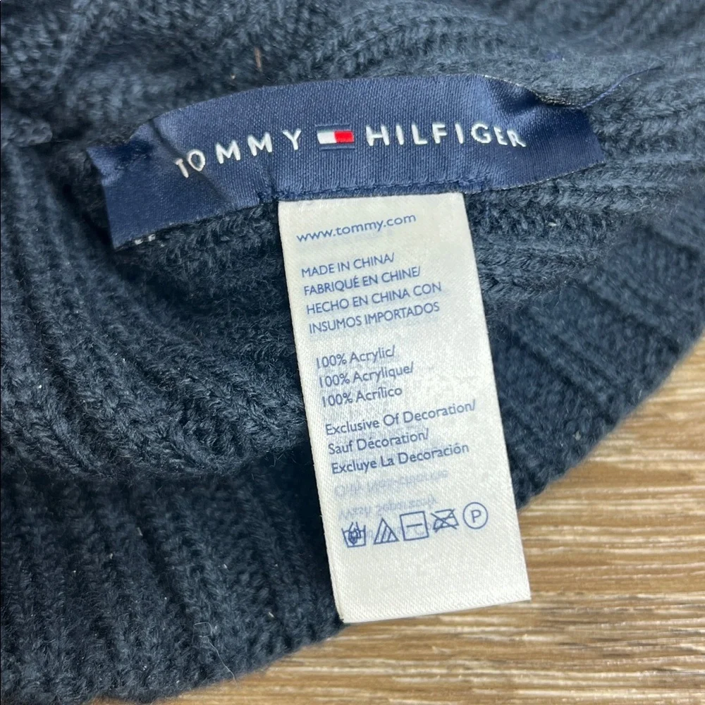 💙 Tommy Hilfiger Navy Blue Ribbed Knit Beanie | One Size